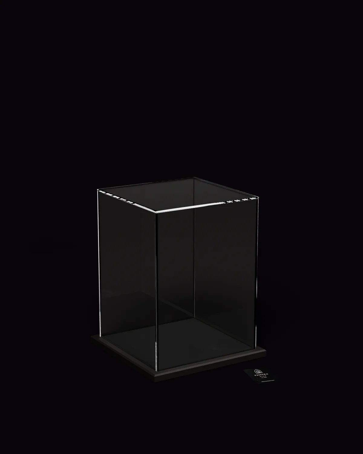 The glass lid seated in the groove of the base